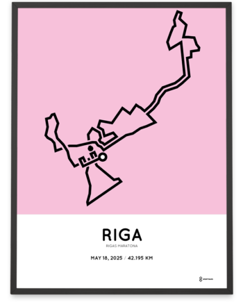 2025 riga marathon sportymaps course poster