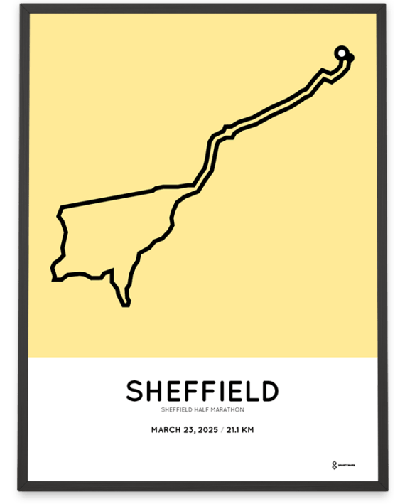 2025 Sheffield half marathon Sportymaps print