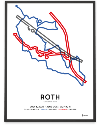 2025 Challenge Roth Sportymaps strecke poster